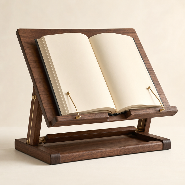 Adjustable Walnut Book Stand