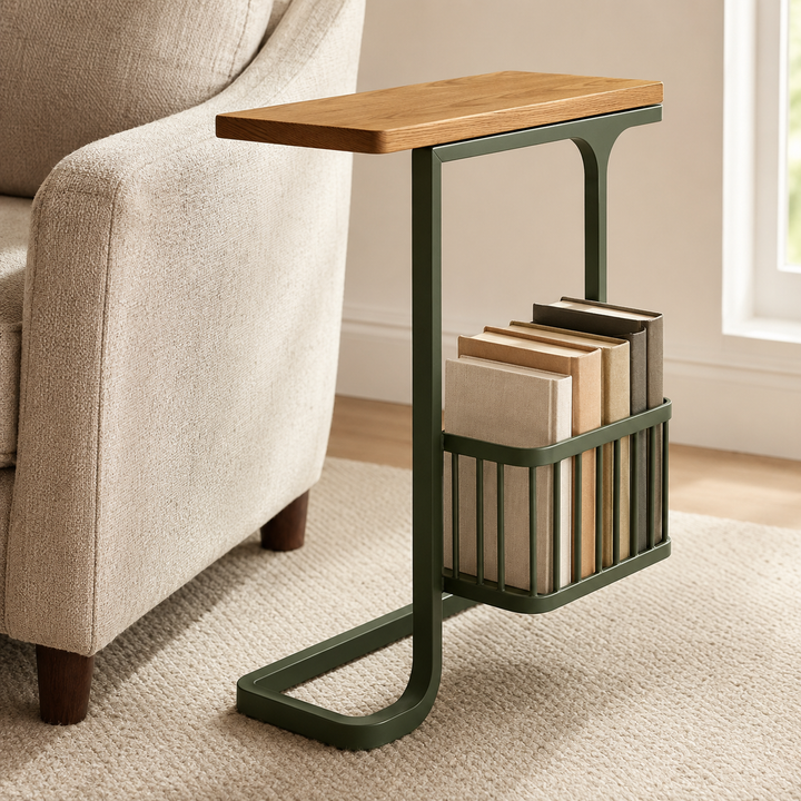 Reading Side Table with Book Storage