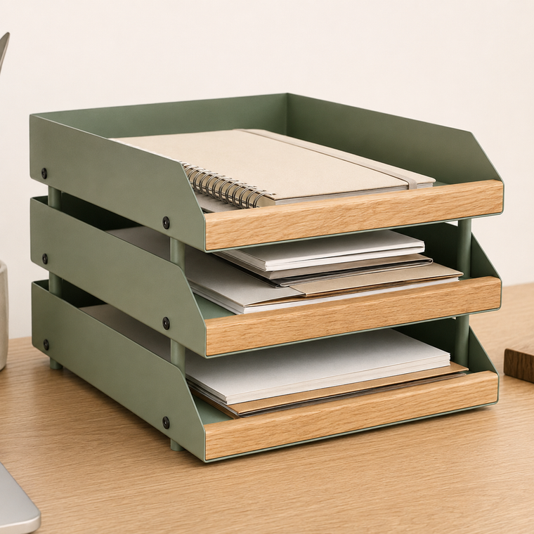 Stackable Study Document Trays — Set of 3