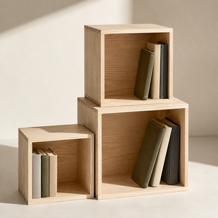Nesting Book Storage Cubes — Set of 3