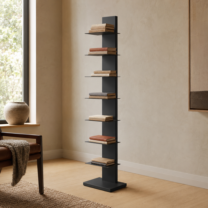Slim Vertical Book Storage Tower