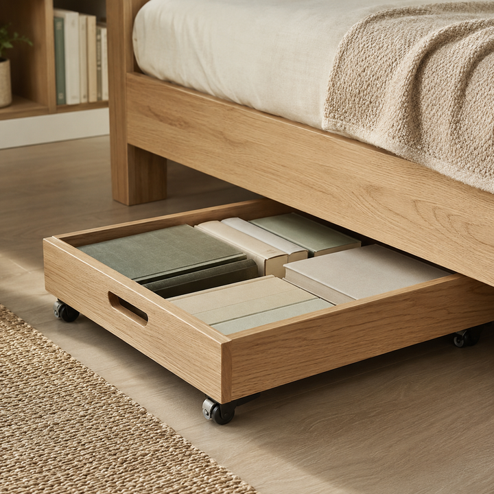 Under-Bed Rolling Book Storage Drawer