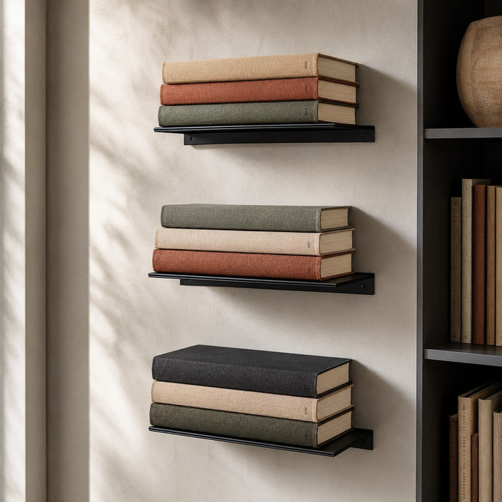 Concealed Floating Book Shelves — Set of 3