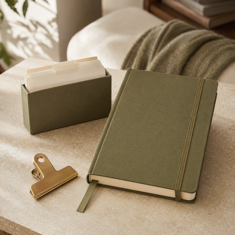 Linen Reading Journal & Index Set